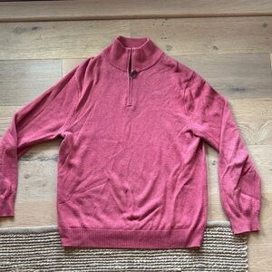 J. Crew Men's Quarter Zip-Up Sweater in Red